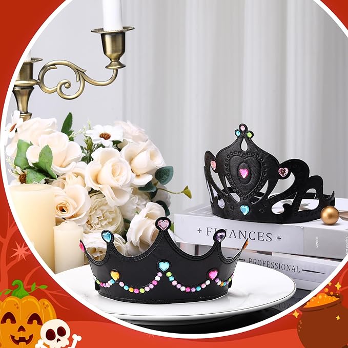 Yaomiao 44 Pcs Foam Crowns for Kids Princess Tiaras Crowns Bulk Diamond Sticker Making Kits for Birthday Party Supplies