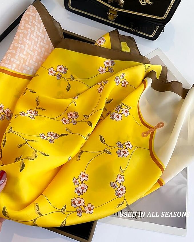 Neck Scarf For Womens Silky Head Scarves Hair Bandanas Square Scarf Fashion Accessories lightweight