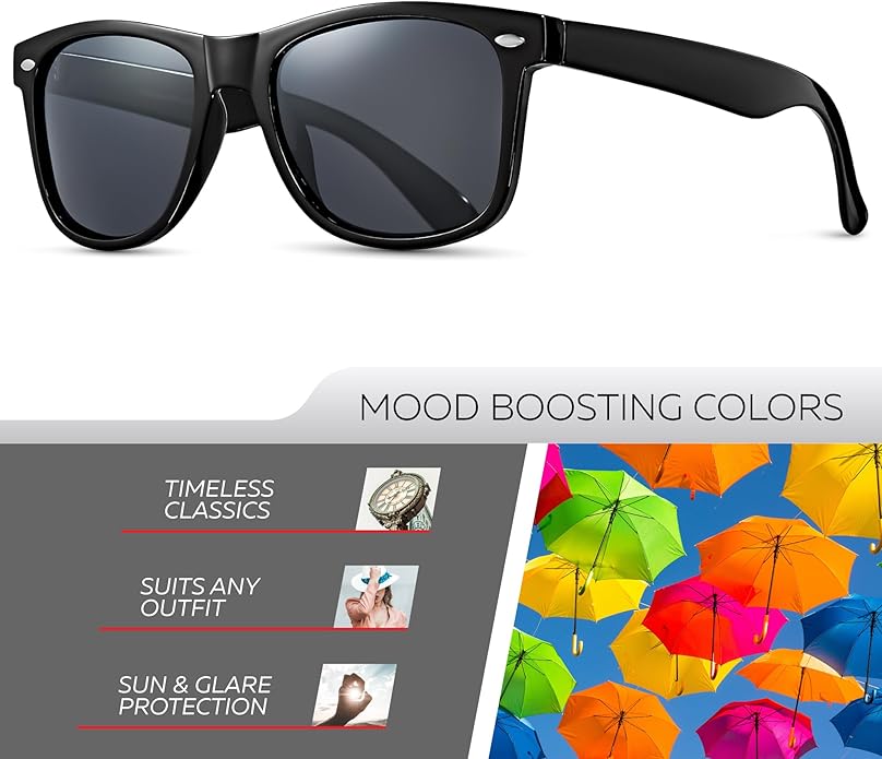 Retro Rewind Polarized Sunglasses for Men and Women - UV Protection Classic Sun Glasses