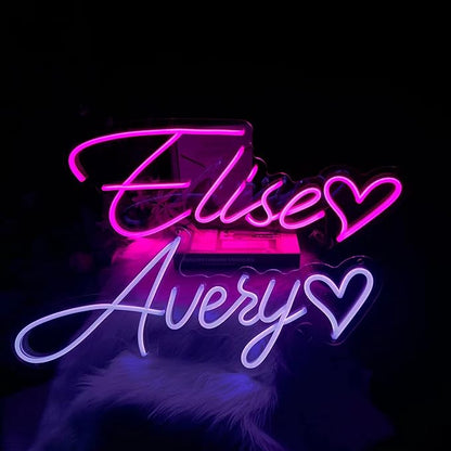 Custom Neon Signs, Personalized Led Neon Lights Sign,Neon Sign Customizable for Wall Decor Wedding Birthday Party Bedroom Bar Shop Name Logo Lights (Optional 10" to 60")
