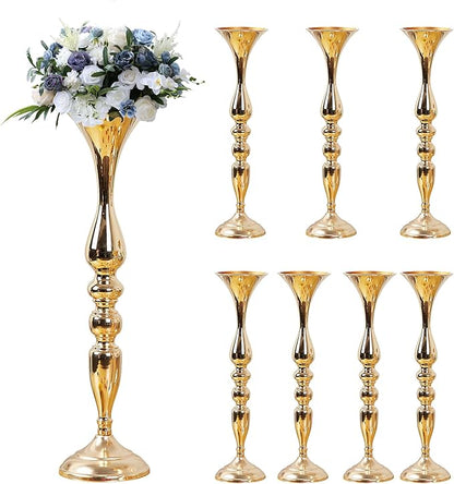8 Pcs Wedding Flower Stand Metal Flower Centerpieces Stand for Table Hyuetrsa 20 Inch Tall Wedding Flower Vase Centerpieces for Reception Flower Arrangement Candle Holder Party Dinner Home Décor