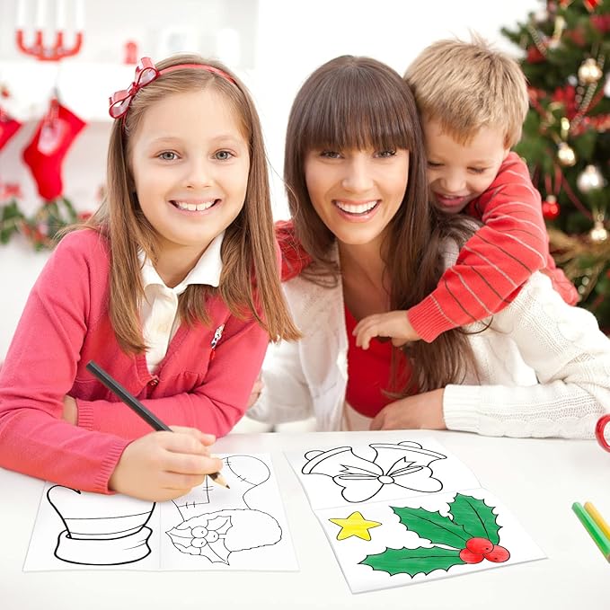 Omgouue 32Pcs Christmas Coloring Books for Kids - Xmas Party Favors Stockings Gifts Goodie Bags Stuffers Holiday Supplies
