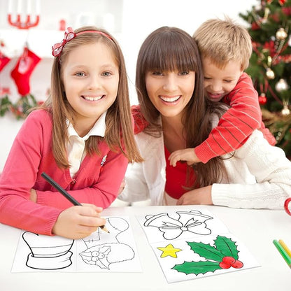 Omgouue 32Pcs Christmas Coloring Books for Kids - Xmas Party Favors Stockings Gifts Goodie Bags Stuffers Holiday Supplies
