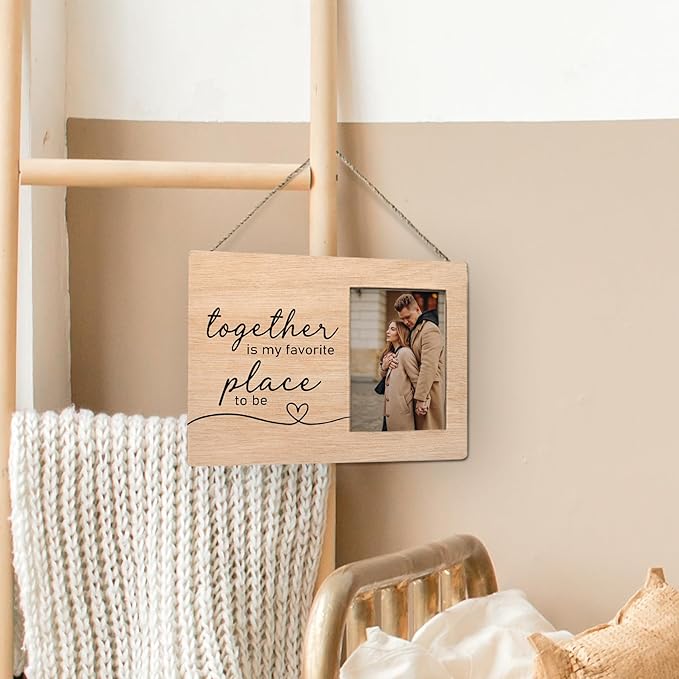 Engagement Picture Frame 8x10, Wedding Photo Frame, Engagement Gifts for Couple, Engaged Gift for Newly Engaged, Wedding Gifts for Him Her, Together is My Favorite Place Photo Frame 5x7