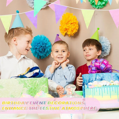 100 Feet Pennant Banners Flags 75 Solid String Triangle Flags for Grand Opening, Carnival Theme Birthday Party Decoration Outdoor Events Classroom Decoration(Macaron Color)
