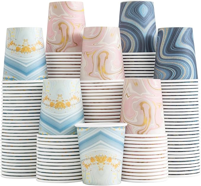 300 Pack 5 oz Paper Cups, Disposable Bathroom Cups, Small Mouthwash Cups, Mini Paper Cups for Bathroom (European-style 300Count)