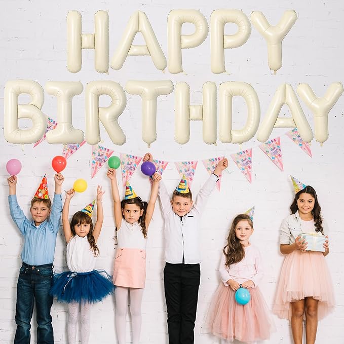 40 Inch Letter Balloons A, Big Custom A-Z Alphabet Foil Name Balloon Cream White, Self Inflating Beige Customize Helium Balloon Letters A for Women Girls Birthday Bride Baby Shower Party Decorations