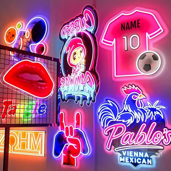 Custom LED Neon Sign, Personalized UV Printed Business Logo, Customizable for Salons, Beauty, Nail Studios, Shops & Home Decor, Light Up Name or Image Neon Sign