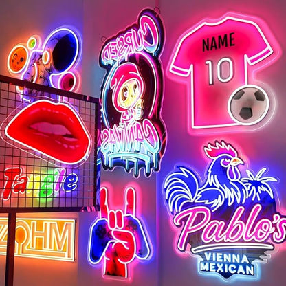 Custom LED Neon Sign, Personalized UV Printed Business Logo, Customizable for Salons, Beauty, Nail Studios, Shops & Home Decor, Light Up Name or Image Neon Sign