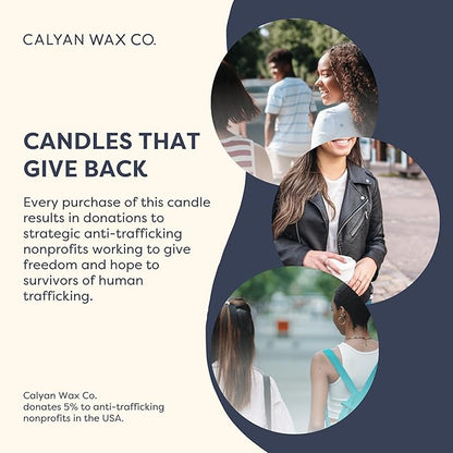 Calyan Wax Co. Mahogany & Cashmere Scented Candle - 75 Hour Burn - Luxury Non Toxic Soy Wax Candles - Long Lasting Black Tumbler Jar Candle for Home - 10.2oz