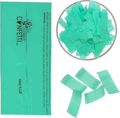Ultimate Confetti, Mint Green Biodegradable Confetti - Rectangular Flame-Resistant and Slow-Falling Tissue Paper Confetti for Cannon and Launcher use – Best for Celebrations - 1 lb, 16 oz