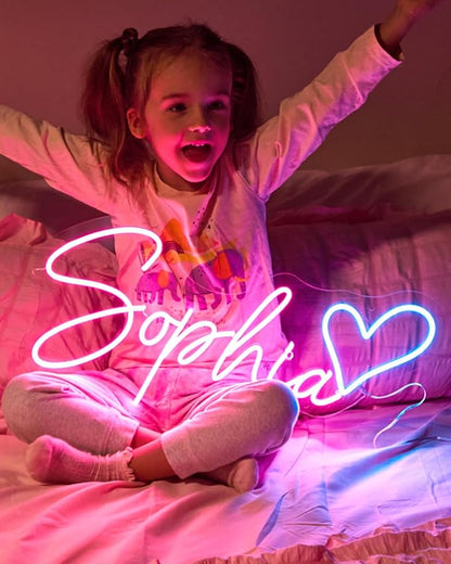 Custom Neon Signs - Neon Sign Customizable for Wall Decor | Personalized Neon Sign for Wedding Bar Bedroom Birthday Party Gift Business Shop Name Logo Led Neon Lights Sign