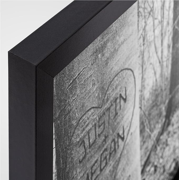 Let's Make Memories Personalized Canvas Wall Art For Couples - Engagement, Wedding, Newlyweds, Anniversary - Home Decor - Carved Heart B&W - Canvas - 18x24