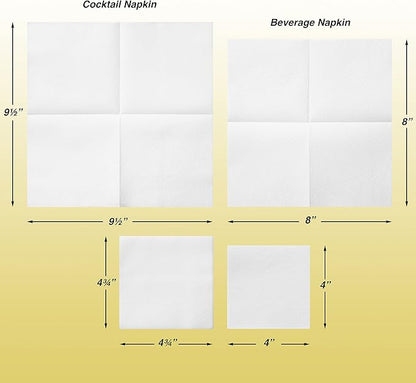 AMERICAN HOMESTEAD Sand Cocktail Napkins - Premium 4.75"x4.75" Disposable Linen-Like Beverage Napkins - Bulk Square Party Bar Serviettes for Weddings, Parties, Events, and Everyday Use - 100 Count