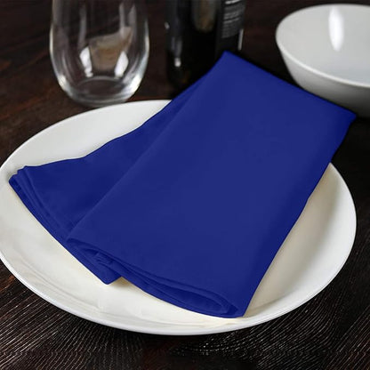 Royal Blue Cloth Napkins Bulk (Pack of 24) - 100% Polyester Dinner Linen Napkins Cloth Washable & Reusable - Durable with Hemmed Edges - Ideal for Parties and Weddings (17x17 Inches)