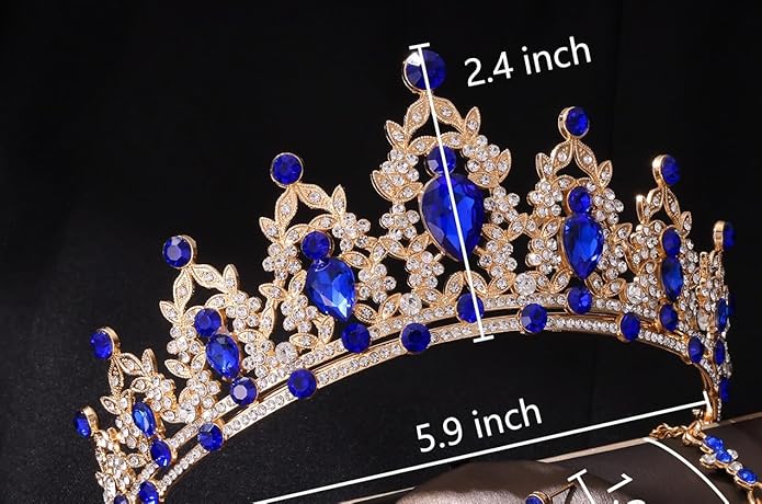 Crystal Tiaras and Crowns for Women - Wedding and Birthday Party Princess Crown Hair Accessories For Wedding, Prom, Pageant Celebration Party A3