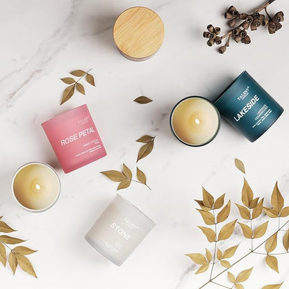 Candles for Home Scented, Natural Soy Wax, Scented Candle Stress Relief and Relaxation, Lavender Cedarwood, Medium Jar, Ideal for Home and Bedroom Decor