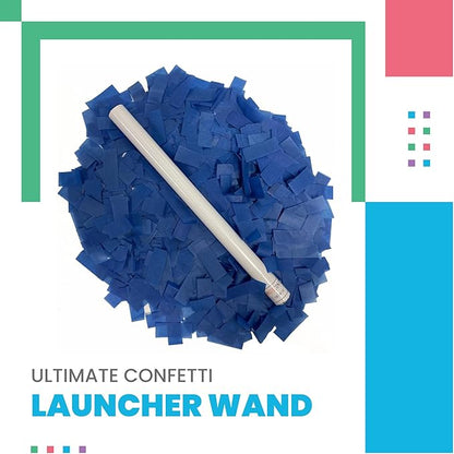 Ultimate Confetti Wand 14 inch Confetti Launcher Wand, Dark Blue, 8 Pack - Great for Parties, Weddings and Events Tissue, Metallic and Biodegradable Options