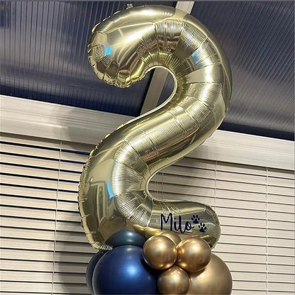 40'' Champagne Gold Number 7 Balloon, Self Inflating Foil Number Balloons Set 0-9, Light Gold Digital 7 Helium Balloon for Girls Boys 7th Birthday Graduation Party Decorations Anniversary Supplies