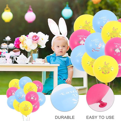 VICASKY 30Pcs Easter Party Balloons Bright Colored Latex Decor for Bunny Egg Themes Birthday Shower Holiday Celebration Photo Background