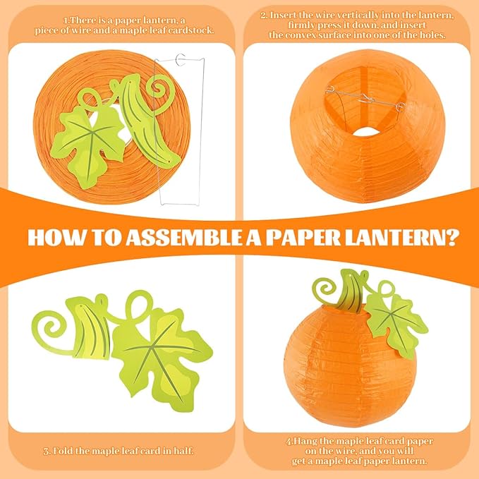 Thanksgiving Party Decorations Give Thanks Banner Paper Lanterns Honeycomb Pumpkins Fall Acorn Paper Fans for Fall Friendsgiving Turkey Thanksgiving Decor Indoor Outdoor