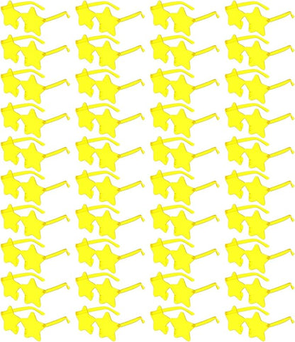 40 Pairs Rimless Star Sunglasses Bulk Wholesale Transparent Candy Color Star Glasses for Women Men Party Favors
