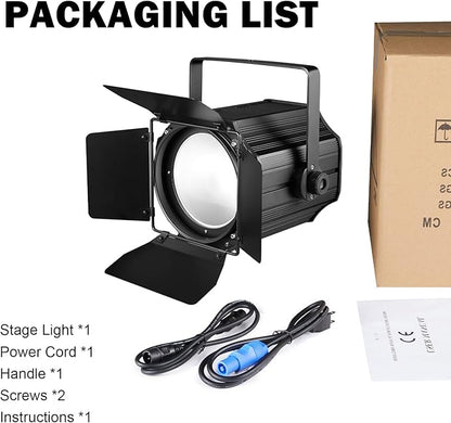 200W LED Stage Light, COB Par Lights with Barn Doors, DMX Blinder Stage Lighting Sound Activated for Wedding Live Show Christmas Party (Warm White & Cool White 1PC)