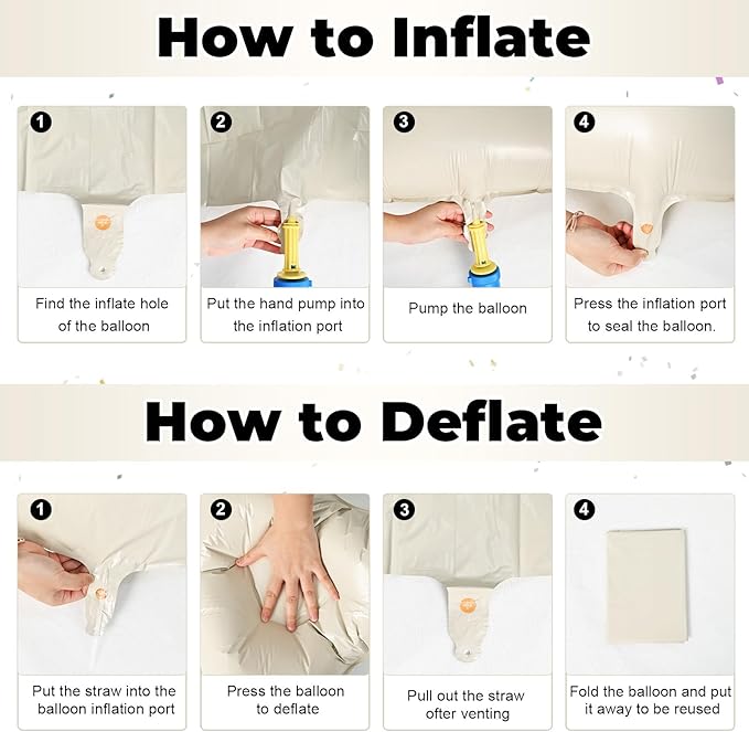 Custom 40 Inch Giant Foil Letter Balloons for Women's Birthday Party - Cream White Beige O, Helium Self Inflating Mylar Alphabet