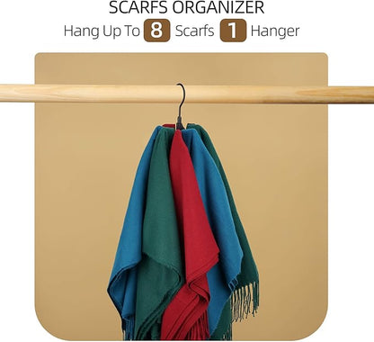 ZEDODIER 2 Pack Belt Organizer for Closet, Heavy-Duty Rotating Belt Hanger Rack Holds up to 48 Belts, Hanging Space Saving Metal Belt Holder for Closet Storage, Black