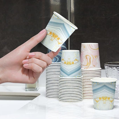 300 Pack 5 oz Paper Cups, Disposable Bathroom Cups, Small Mouthwash Cups, Mini Paper Cups for Bathroom (European-style 300Count)
