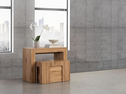 Transformer Table - Solid Wood Extendable Dining Table, Seats 2-12, Expandable Dining Room Table, Space-Saving Furniture, Expandable Dining Furniture, Natural (Table Only)