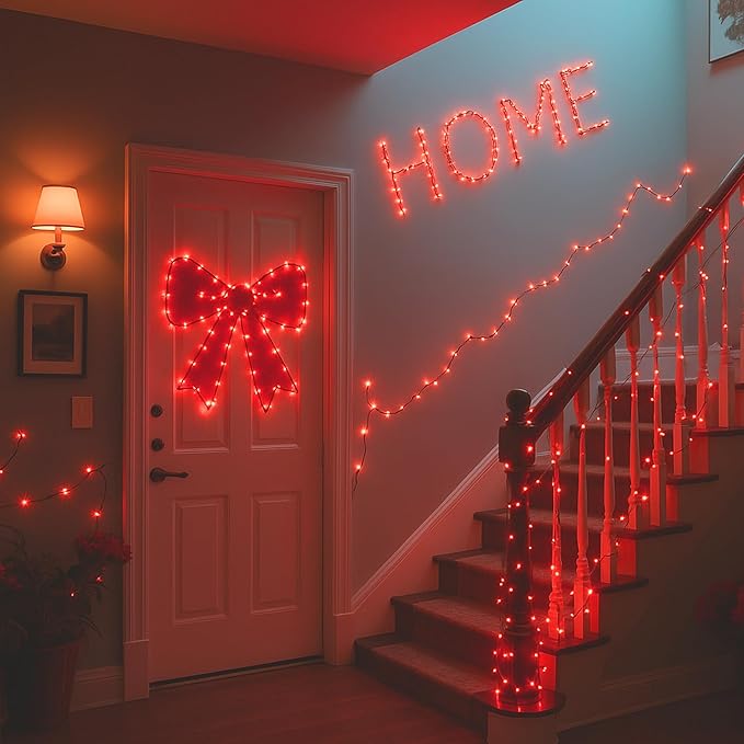 Joomer Battery String Lights, 2PACK Total 100 LED Battery Operated String Light, Twinkle Fairy Lights with Timer for Home, Garden, Store, Party, Holiday, Indoor Decor (Red)