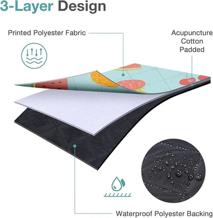 Picnic Blanket Extra Large 79" x 79", Washable Picnic Blankets, Camping Blanket with Portable Handle & Shoulder Strap - SummerFruits