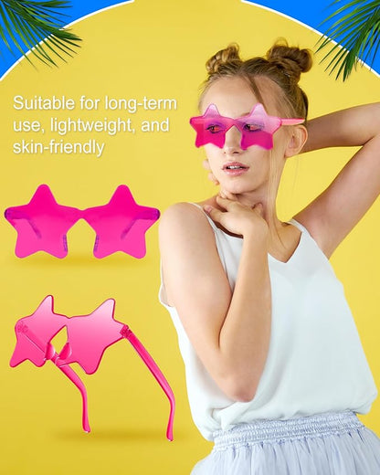 PLULON Star Sunglasses for Women Girls, Color Rimless Star Shaped Sunglasses Bulk for Adults Beach Birthday Swim Pool