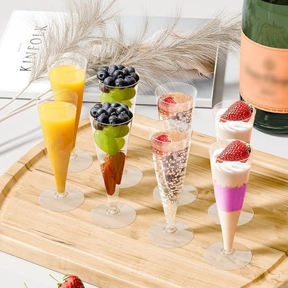 40 Pack Plastic Champagne Flutes Disposable Champagne Glasses, 4.5Oz Clear Mimosa Glasses Bar Bulk Cocktail Cups for Wedding Party Supplies Engagement Decor, Copas De Plastico Para Brindis