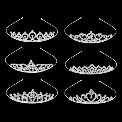Tiaras for Women, Silver Birthday Tiara Crown for Women Metal Crystal Rhinestone Princess Crown Headband for Party Weddings Prom Homecoming 6 Pack