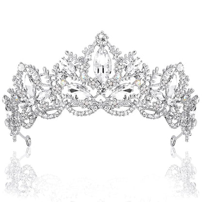 Silver Tiara Wedding Tiaras and Crowns for Women Rhinestone Queen Tiara for Women Princess Crown Birthday Tiara Headbands for Wedding Prom Bridal Party Halloween Costume Christmas Gifts