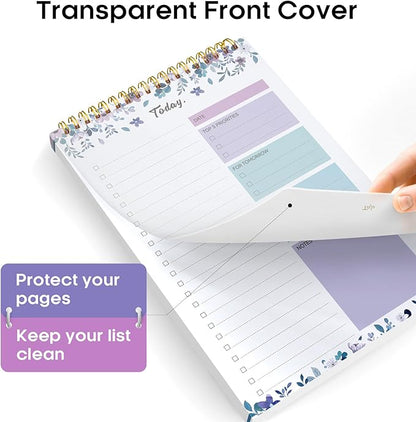Taja To Do List Notepad - To Do List Notebook for Work with 52 Sheets, 9.8" x 6.5", Undated Daily Planner Perfect for Daily Tasks and Goal Setting, Notepad Suitable for Office, Home & School - VioletBloom