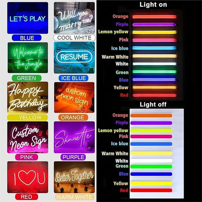 Custom Neon Signs for Wall Decor, Personalized Name Dimmable LED Neon Light Signs for Bedroom，Wedding Birthday Party for Girls And Boys Gift