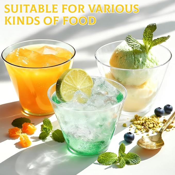 150 Pack Plastic Cups 9 oz Clear Plastic Cups for Cocktail Fancy Disposable Cup for Party Stemless Wine Glasses for Wedding Thanksgiving Christmas Party Graduation