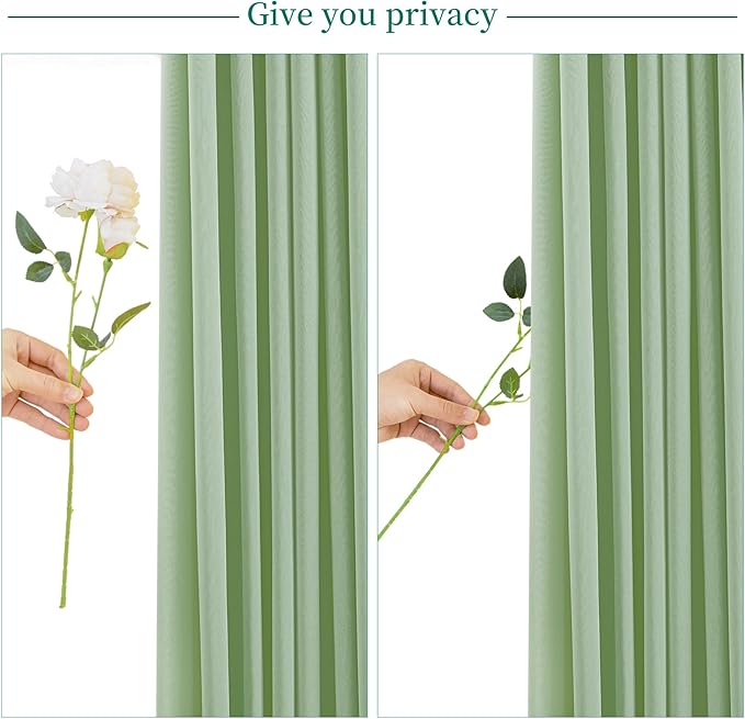 10 Panels Sage Green Backdrop Curtain for Parties Wrinkle Free Dark Green Photo Curtains Backdrop Drapes Fabric Decoration for Weding Baby Shower Birthday Party Photography 50ft(W) x 10ft(H)