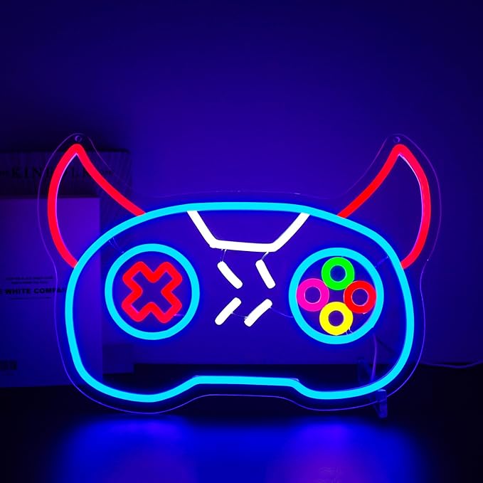 Game Neon Sign, Neon Signs for Wall Decor LED Gaming Room Light Up Signs Home Decor for Bedroom Club Party Bar Shop USB Operated