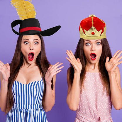 Bulk Premium Funny Hats, 24 Assorted Dress Up Costume Hat, Crazy Party Hats, Novelty Party Hats, Costume Hats for Adults, Teens, Photo Booth Prop for Graduation, Wedding, Birthday, Bachelorette, etc