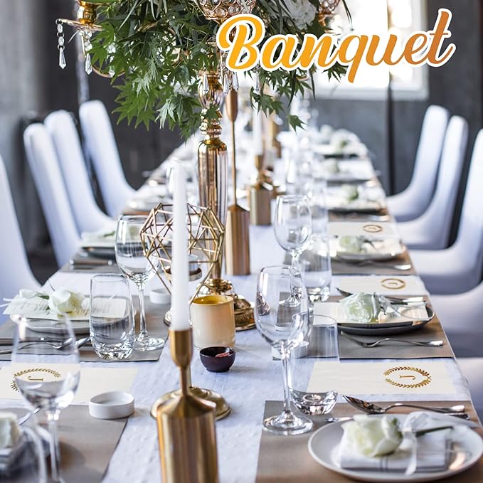 200 Pack Monogrammed Disposable Napkins Gold Foil Letter J Guest Napkins Initial Disposable Hand Paper Towels for Wedding Engagement Baby Shower Party Home Kitchen Bathroom Dinner Decorative Towels