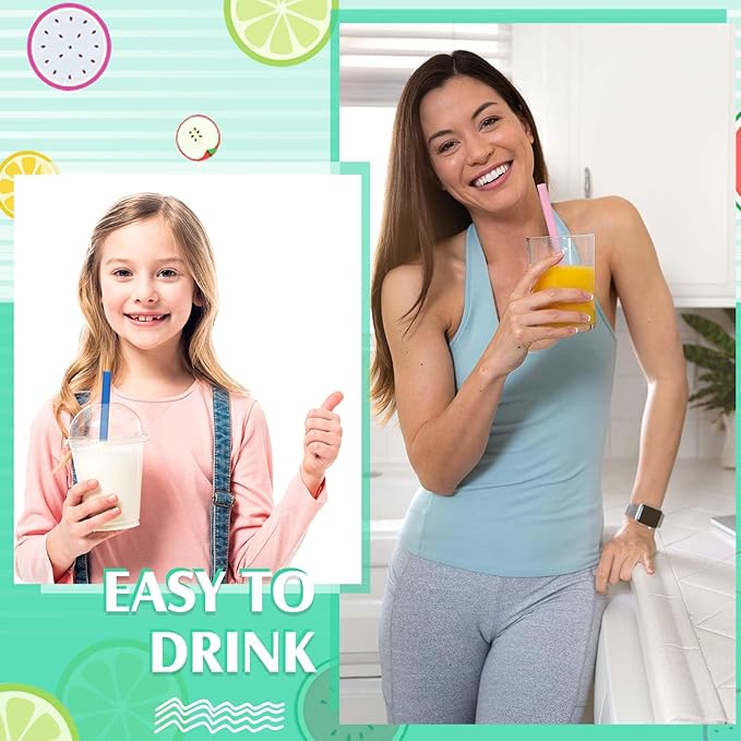 Tessco for You 600 Pcs 9.84 Inch Smoothie Straws Bulk Disposable Bubble Tea Straws Large Plastic Individually Wrapped for Tall Homemade Milkshakes(Vintage Color)