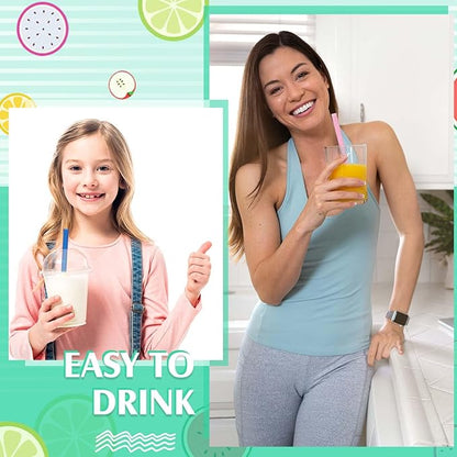 Tessco for You 600 Pcs 9.84 Inch Smoothie Straws Bulk Disposable Bubble Tea Straws Large Plastic Individually Wrapped for Tall Homemade Milkshakes(Vintage Color)