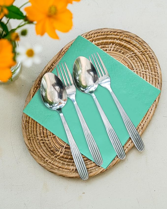 Green Cocktail Napkins 6 colors 5 * 5inch disposable Beverage Napkin paper for Cocktail, Wedding, Dinner，Brithday Party Dessert Wine Paper Napkins（ 120 Count）