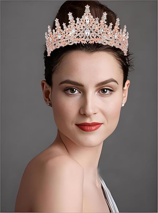 Crystal Tiara Crown for Women, Rhinestone Queen Headband Wedding Bridal Hair Accessories, Princess Crown for Birthday Prom Quinceañera Party Pageant Halloween Cosplay