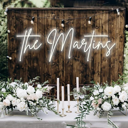 Custom Led Neon Signs - Neon Sign Customizable for Wall Decor | Personalized Neon Sign for Wedding, Led Neon Lights Light Up Sign for Family Bar Birthday Party Gift Business Shop Name Logo