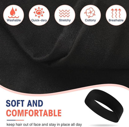 Hotop 20 Pcs Sport Stretchy Headbands for Girls Women Non Slip Soft Fabric Elastic Headband Bulk for Yoga DIY Team Gifts